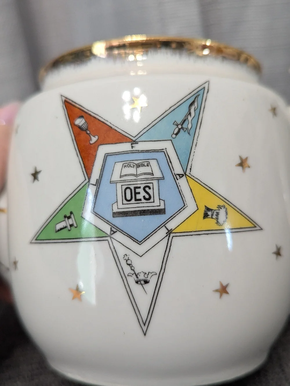 Lefton Masonic Order of the Eastern Star OES Hand Painted Teapot Gilded Japan
